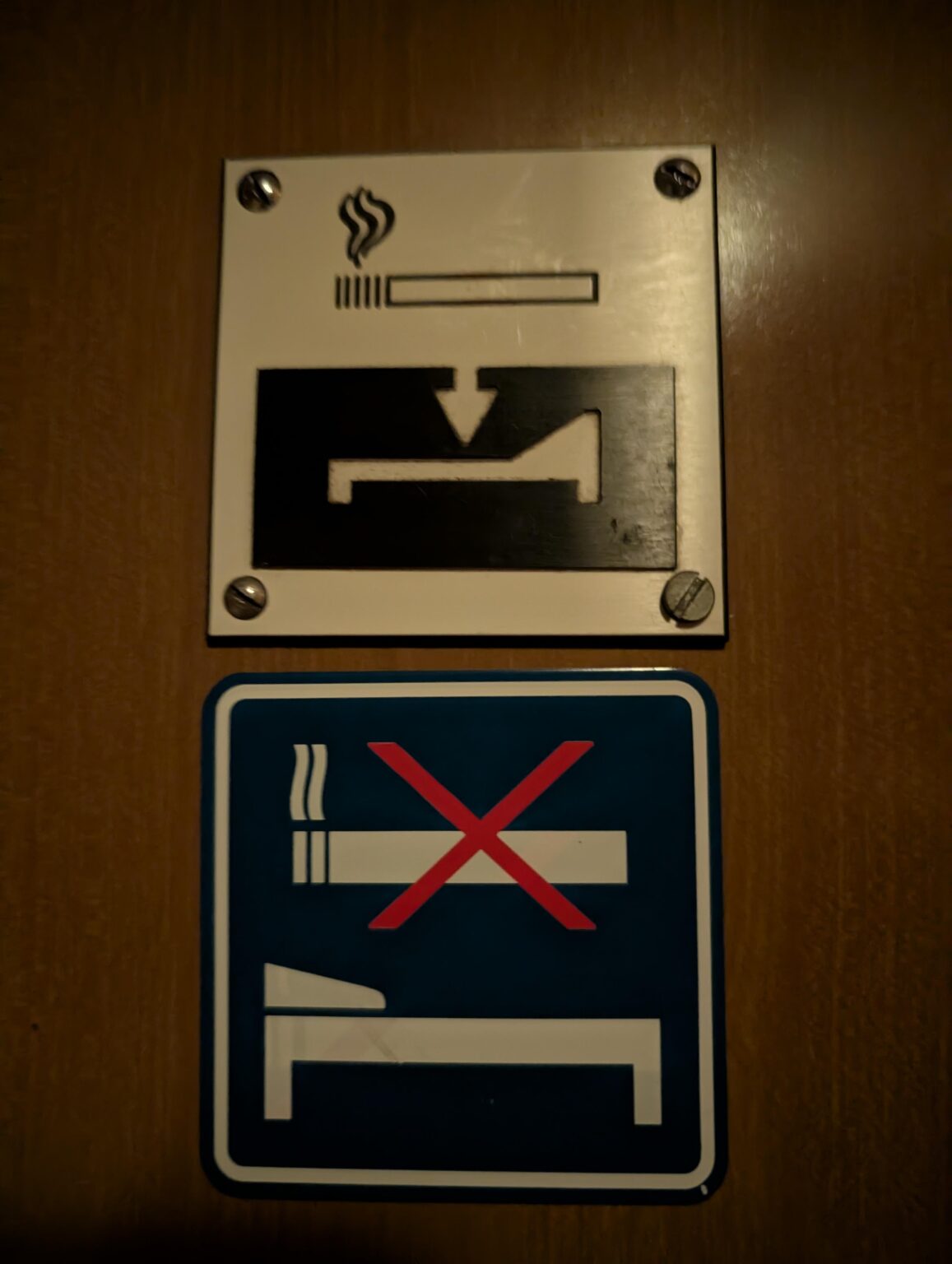 What is the meaning of these pictograms in the sleeper compartment?
