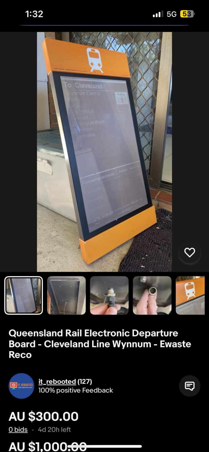 Queensland rail station sign on ebay