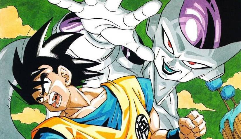 Illustration of Frieza and Goku from the Dragon Ball manga