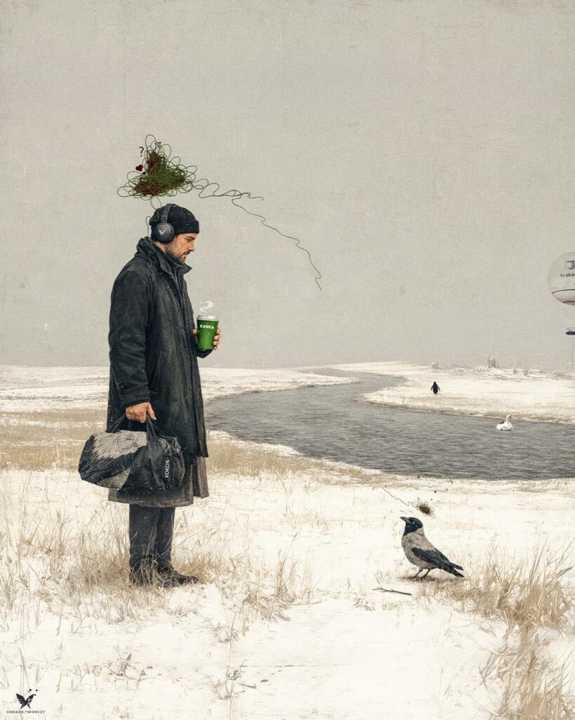 Loose Jackdaw in the frost