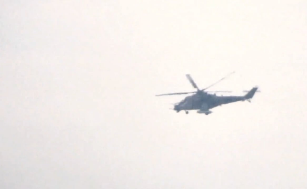 First wave of the Russian air assault on Hostomel Airport involving Ka-52s and Mi-24s, Feb 24, 2022.