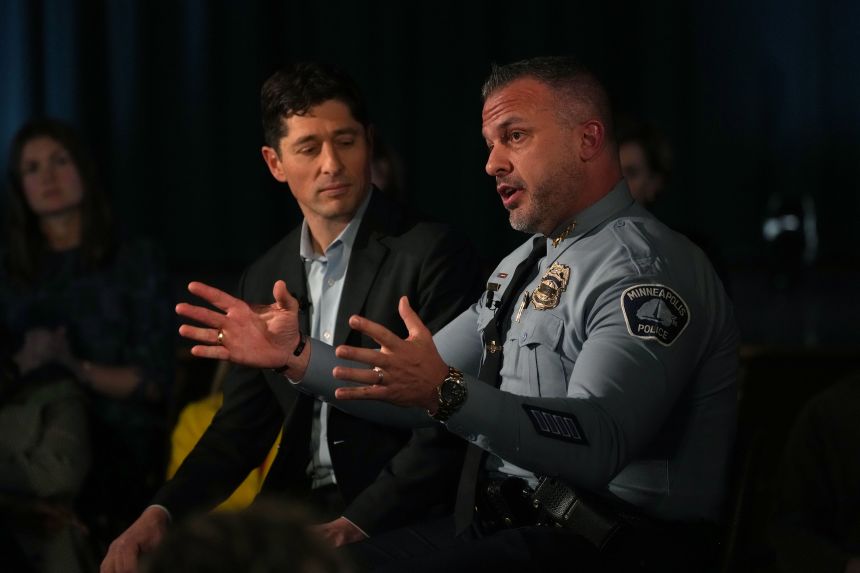 Minneapolis Police Chief Brian O’Hara speaks during a CNN Town Hall in Minneapolis on January 28, 2026.
