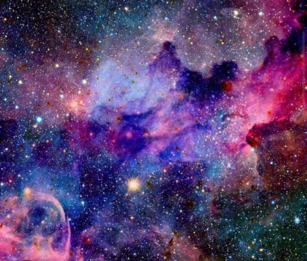 How do we see any colours in space?
