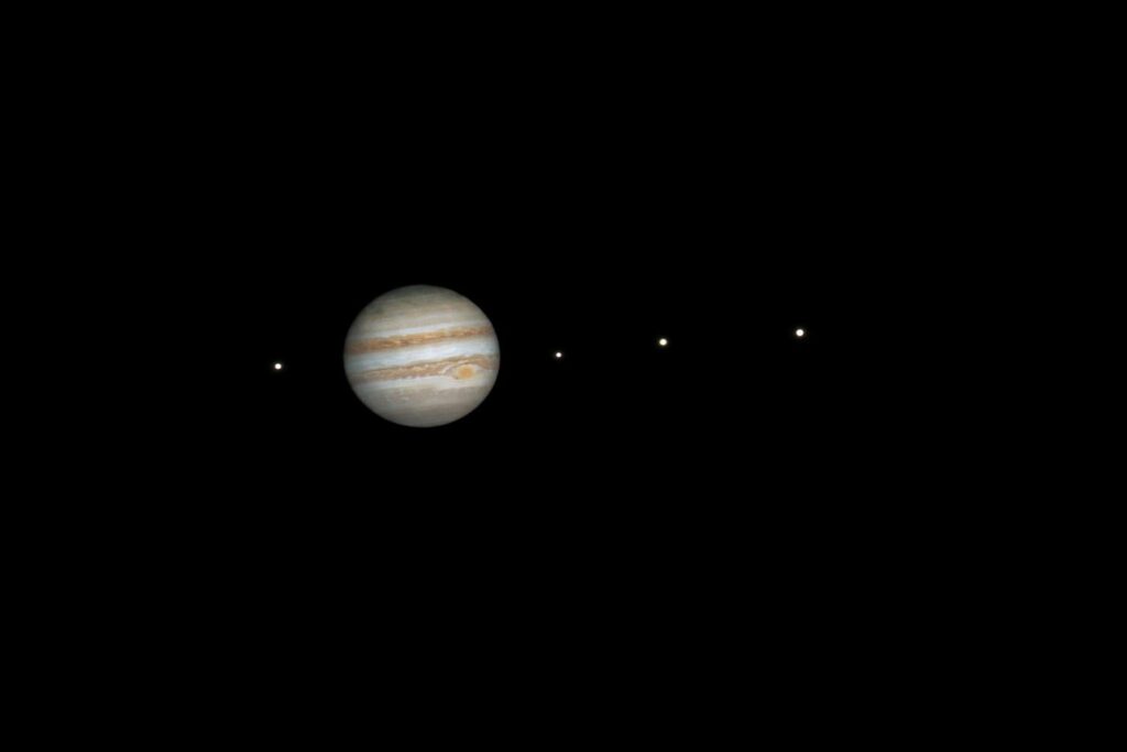 Got this image of Jupiter using the Celestron Nexstar 8 SE in its brightest night on Jan 10th