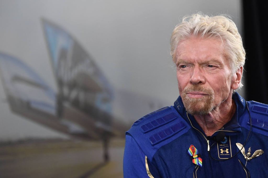 Richard Branson speaks in New Mexico in July 2021 after he flew into space aboard a Virgin Galactic vessel. Photo: AFP