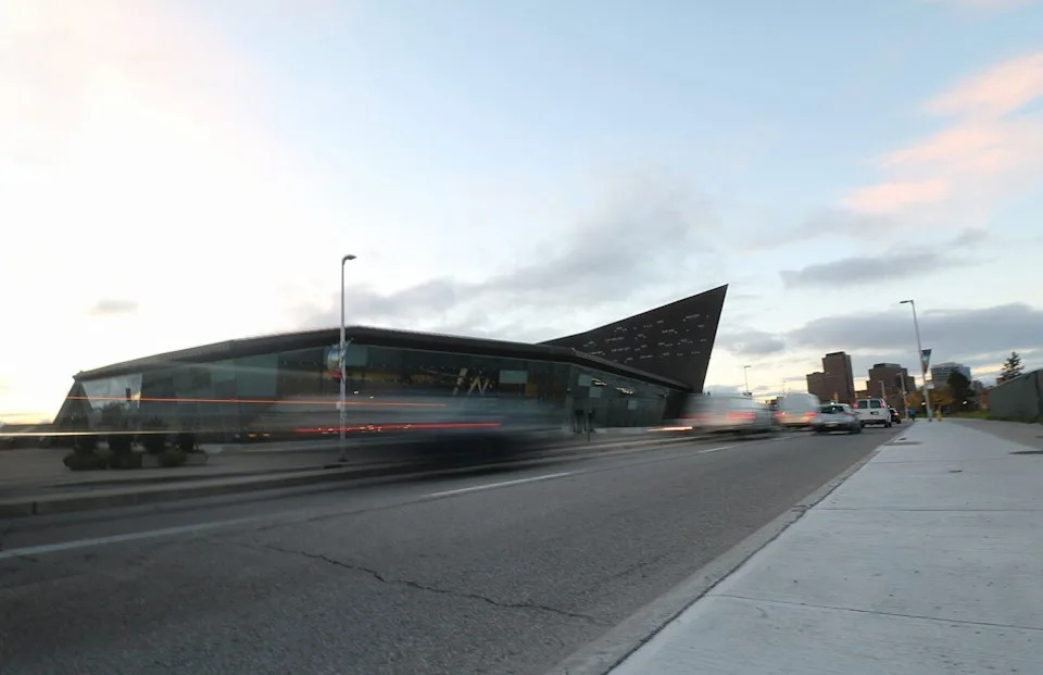 Cars drive past the Canadian War Museum in Ottawa on Oct. 25, 2016.