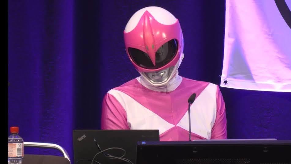 Hacker Dressed As Pink Power Ranger Dismantles Racist Websites Live on Stage