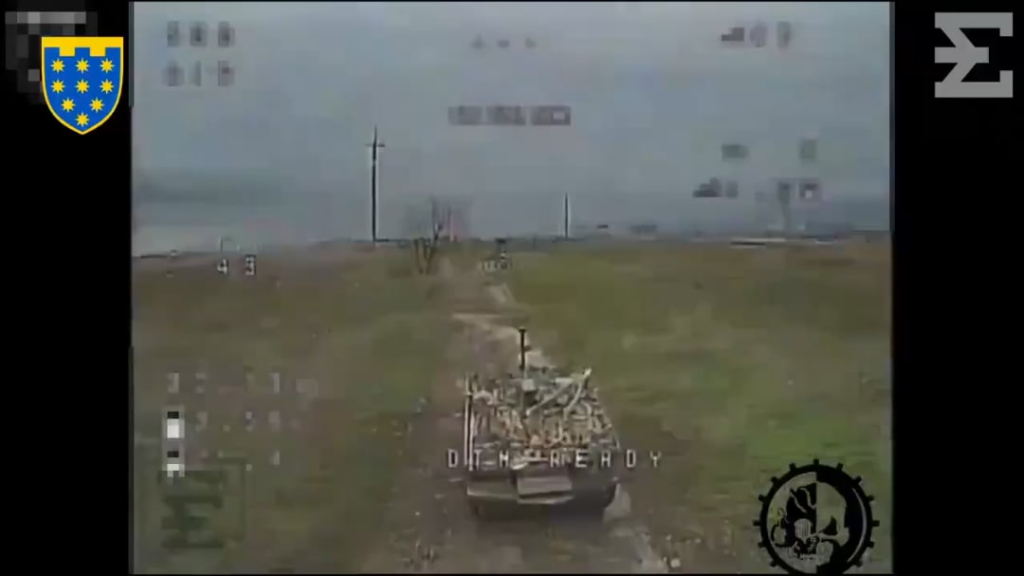A powerful detonation of a Russian ground robot carrying a load of mines, which was demonstrated by the operators of the 108th Territorial Defense Brigade.