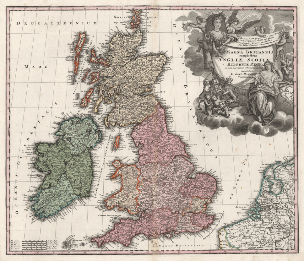 H.R.E. Map of the British and Irish Isles from 1716
