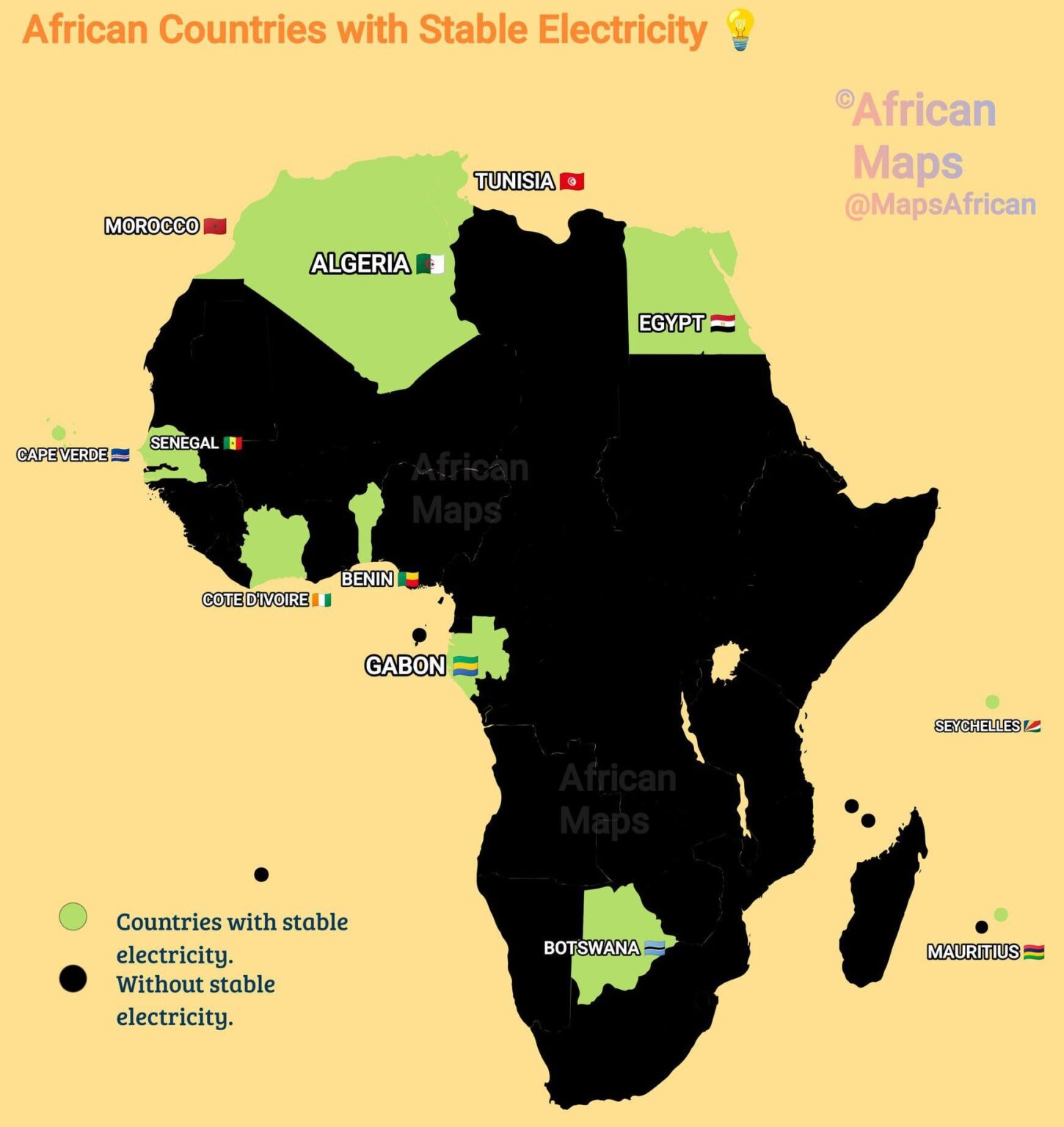 African countries with stable electricity