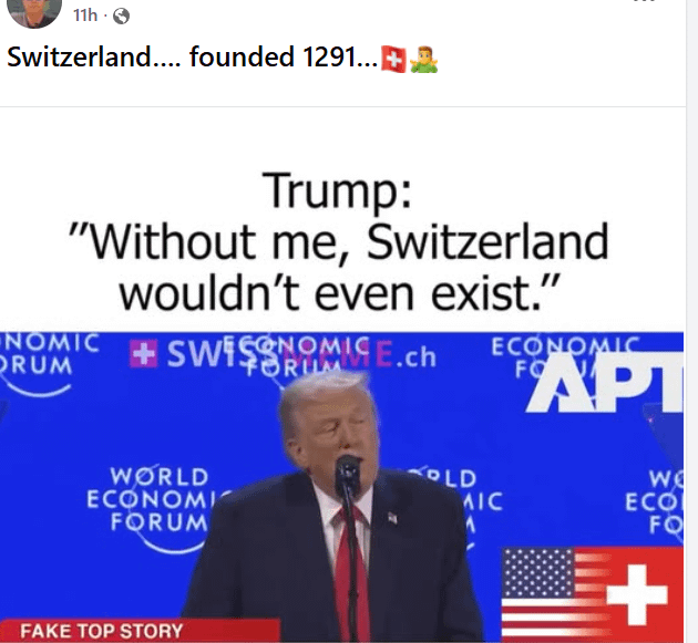 Trump @ Davos re: Switzerland