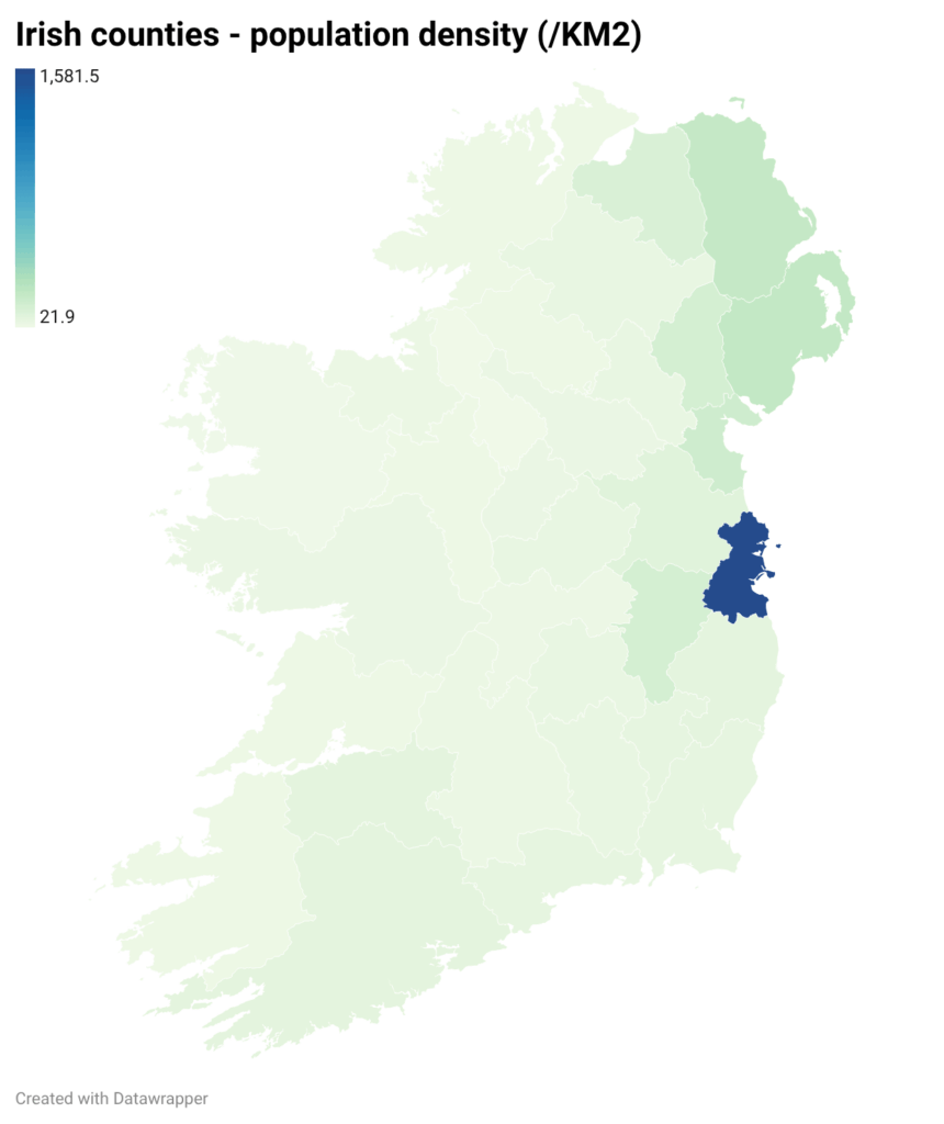 Counties by population density