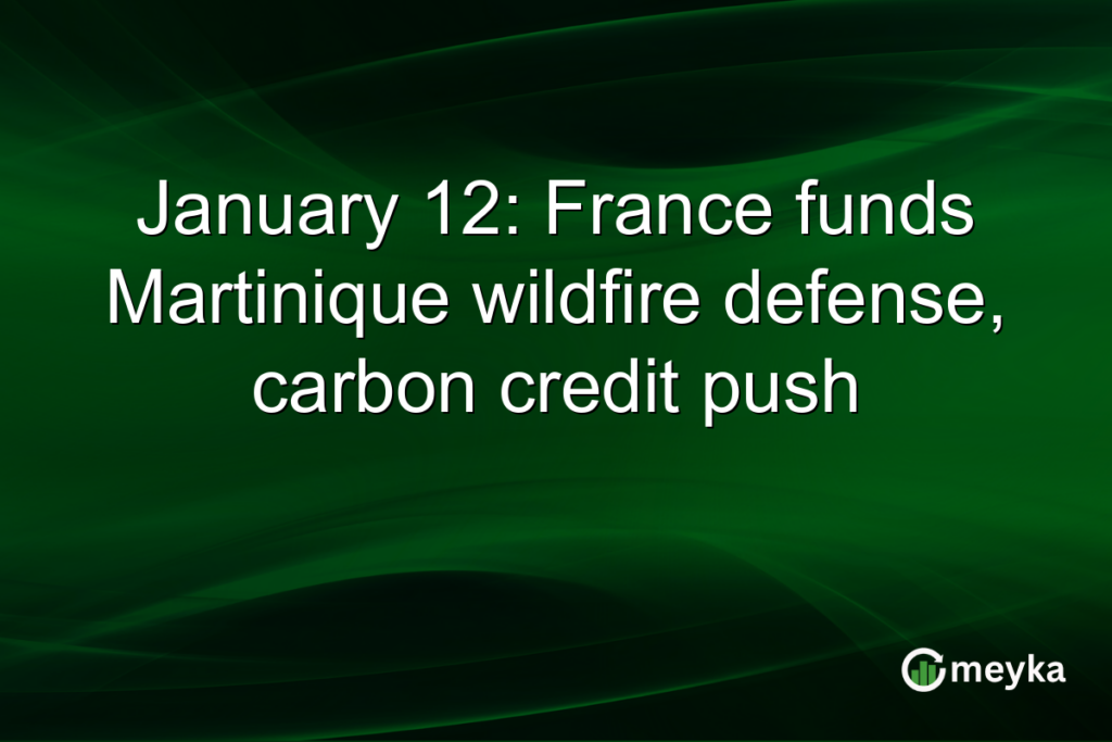 January 12: France funds Martinique wildfire defense, carbon credit push