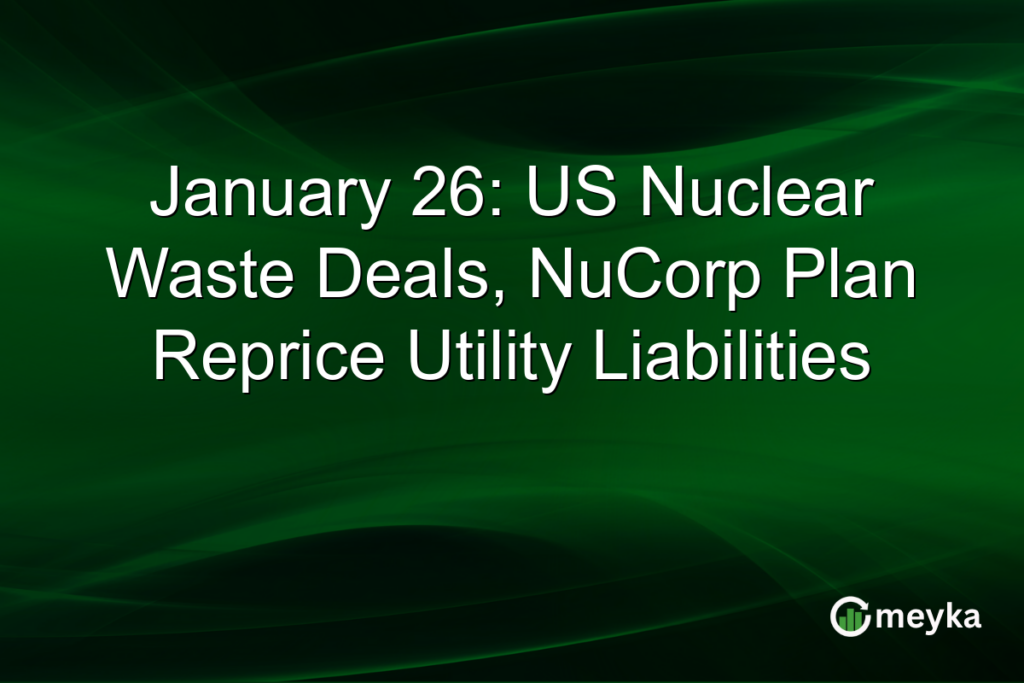 January 26: US Nuclear Waste Deals, NuCorp Plan Reprice Utility Liabilities January 26: US Nuclear Waste Deals, NuCorp Plan Reprice Utility Liabilities