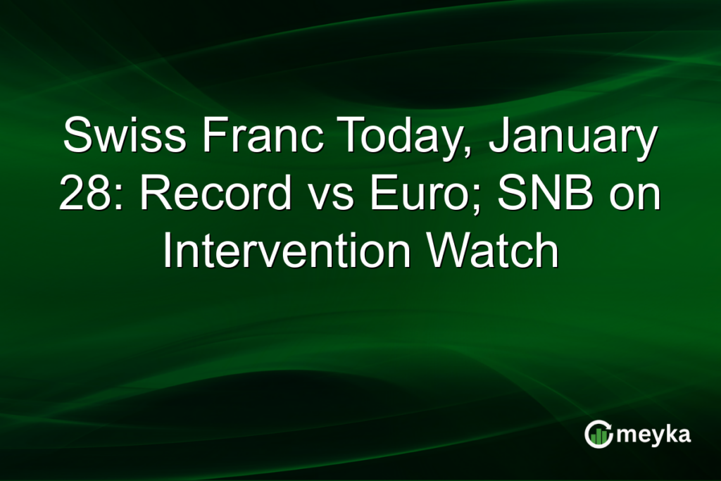 Swiss Franc Today, January 28: Record vs Euro; SNB on Intervention Watch