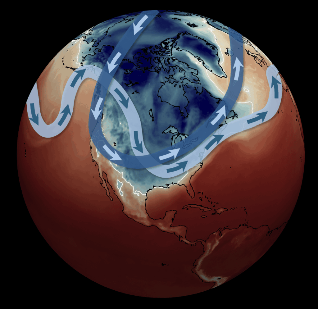 Severe US winter storm and the stratospheric polar vortex [OC]
