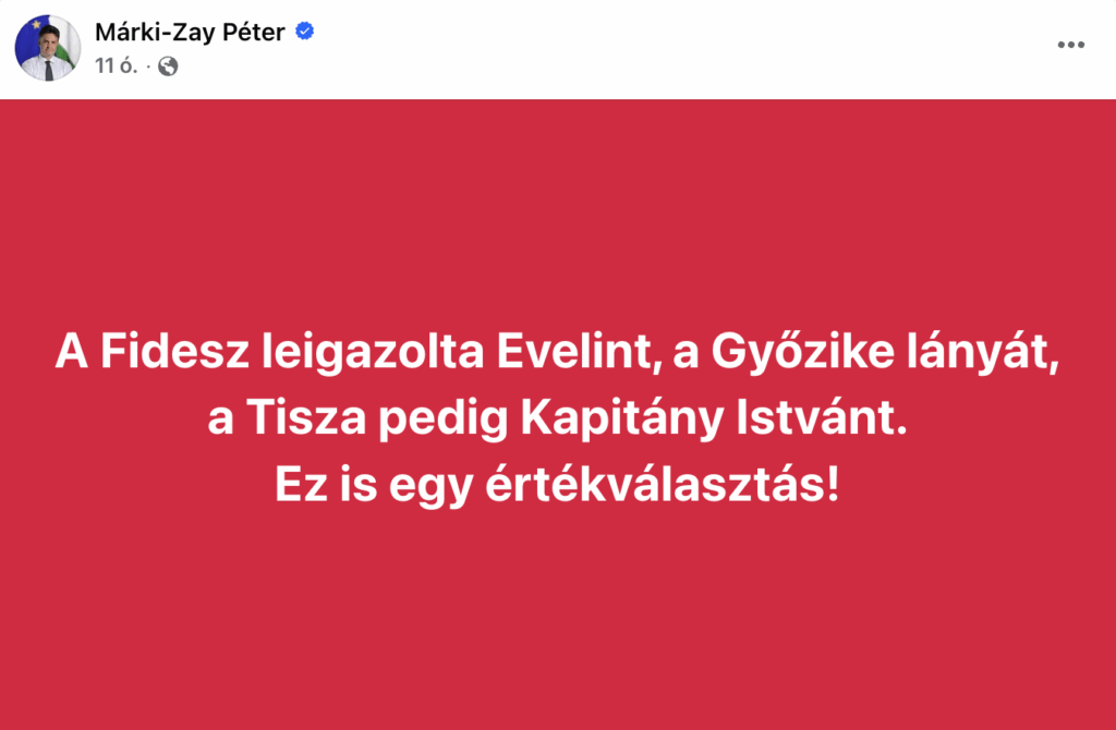 Péter Márki-Zay on Facebook: Fidesz signed Evelin...