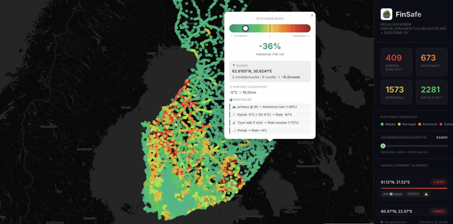 Does this new wildlife risk map for Finland make sense visually? (Trying a new colour scale) Does this new wildlife risk map for Finland make sense visually? (Trying a new colour scale)
