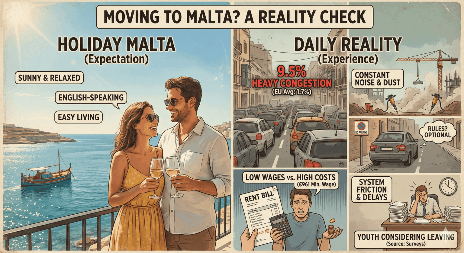 Moving to Malta? Here’s the reality vs the holiday version (with sources)