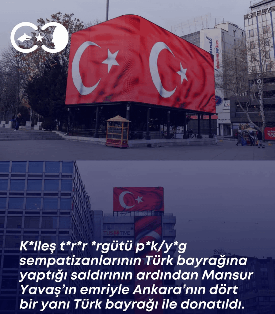 By the order of Mansur Yavaş, all parts of Ankara were decorated with Turkish flags.