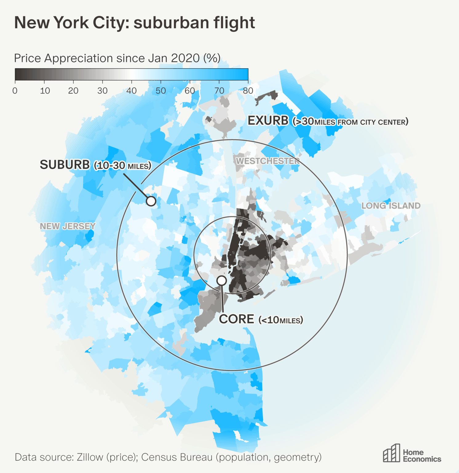 [OC] Suburban Flight around New York City