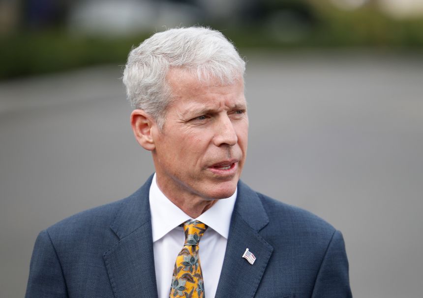 Energy Secretary Chris Wright deliver remarks outside the White House on March 19, 2025.