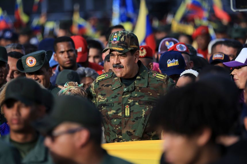 President of Venezuela Nicolás Maduro participates in a civic-military rally in Caracas, Venezuela, on November 25, 2025.