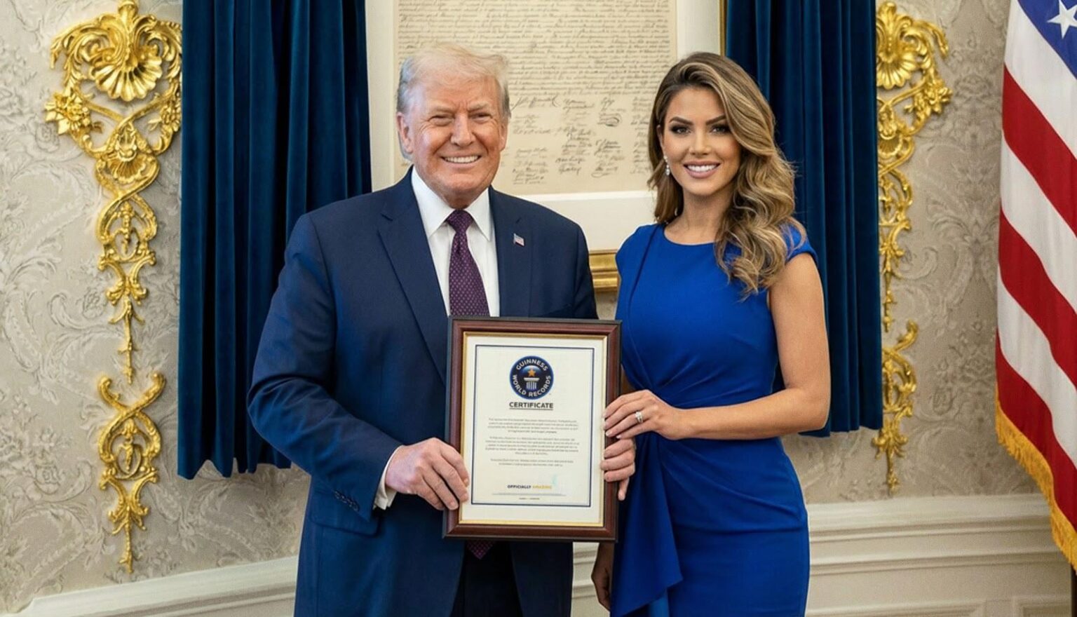 Next big honor: Porn star presents Trump with world record for most blonde jobs within 24 hours