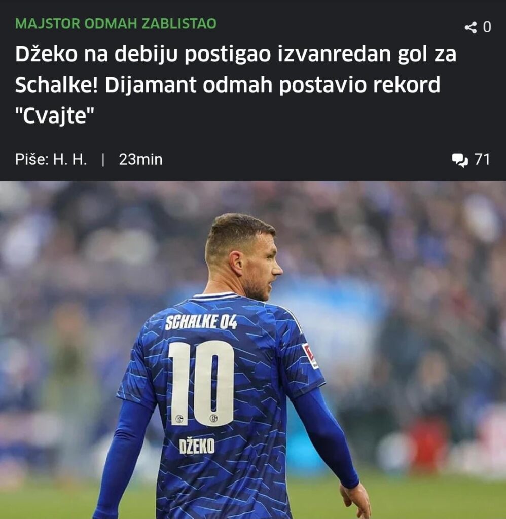 Get up and say Edin Džeko