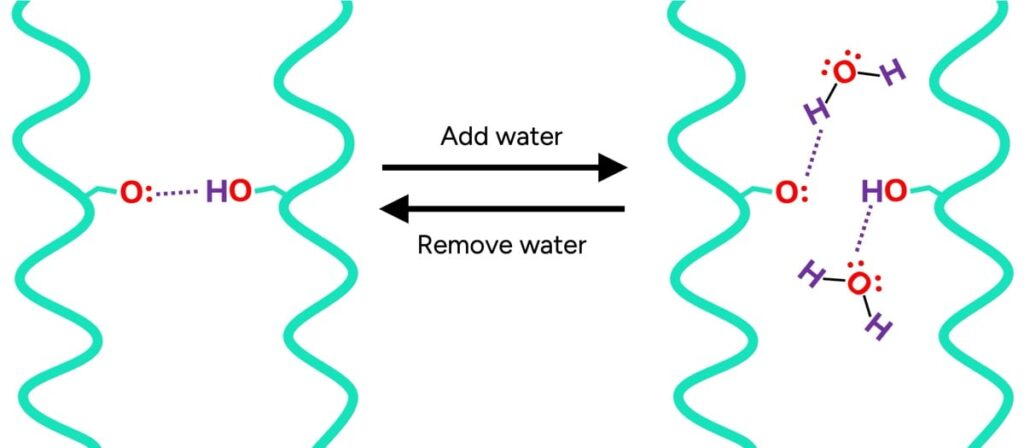 hair bonds break with water