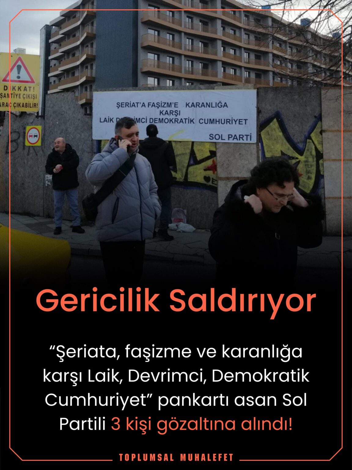 It is considered a crime to hang a banner saying "Secular, revolutionary, democratic republic against sharia, fascism and darkness". The Shariaists who published Leman magazine were not even intervened. The mentality that makes young children march with takbirs and slogans in Izmir is today in the most authoritative organs of the state.