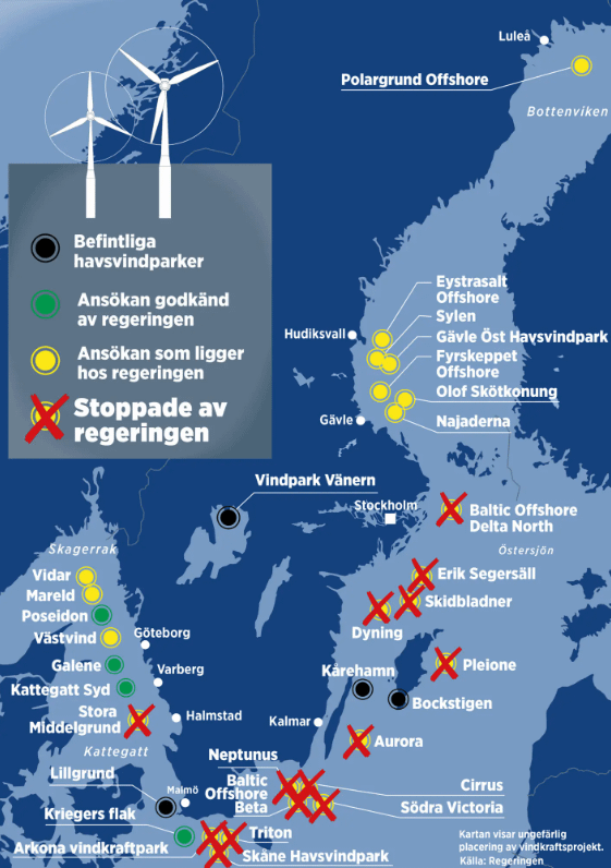 Sweden shuts down 13 offshore wind farms in the Baltic Sea due to heightened security policy situation