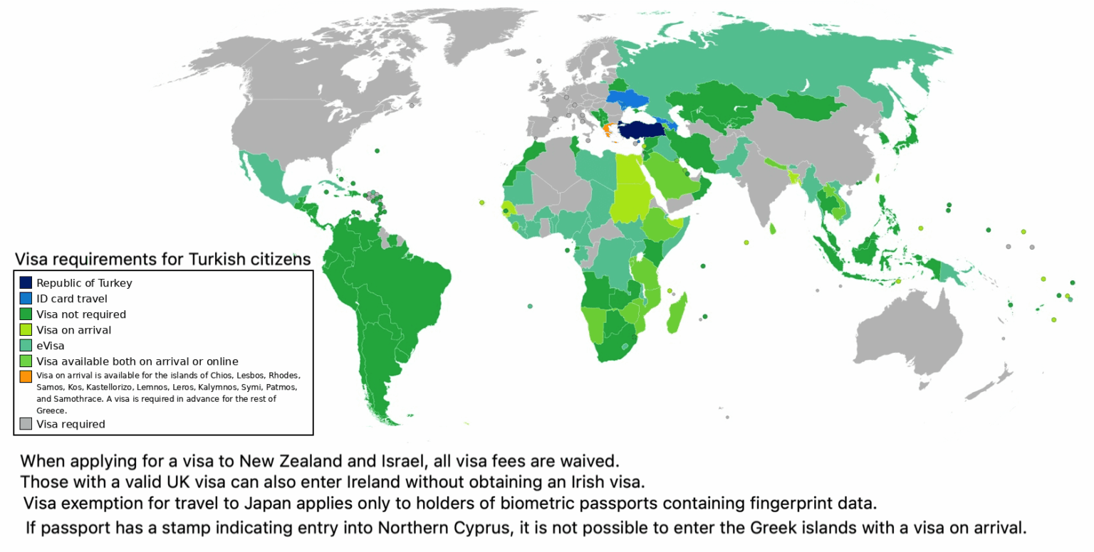 Countries requiring visa