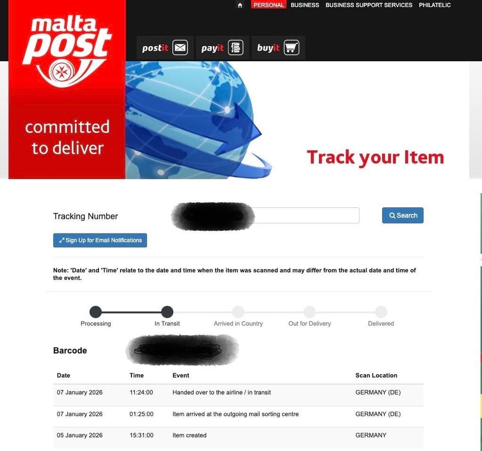 The Maltapost logic: DHL says it’s in Luqa, Marsa says “DHL is lying.”