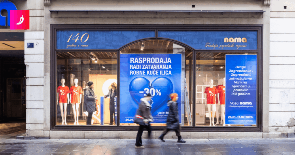 Nama in Ilica is closing, the sale posters appeared this morning