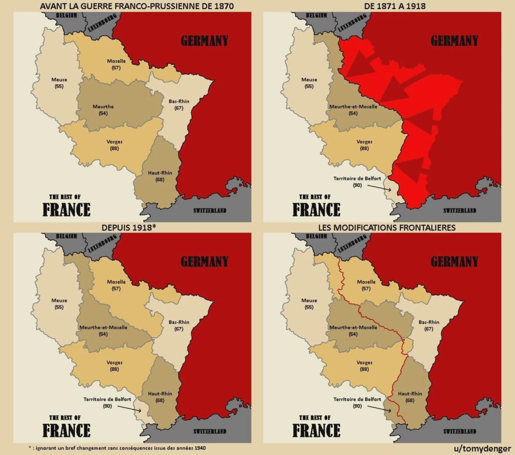 How the war redesigned the departments of eastern France