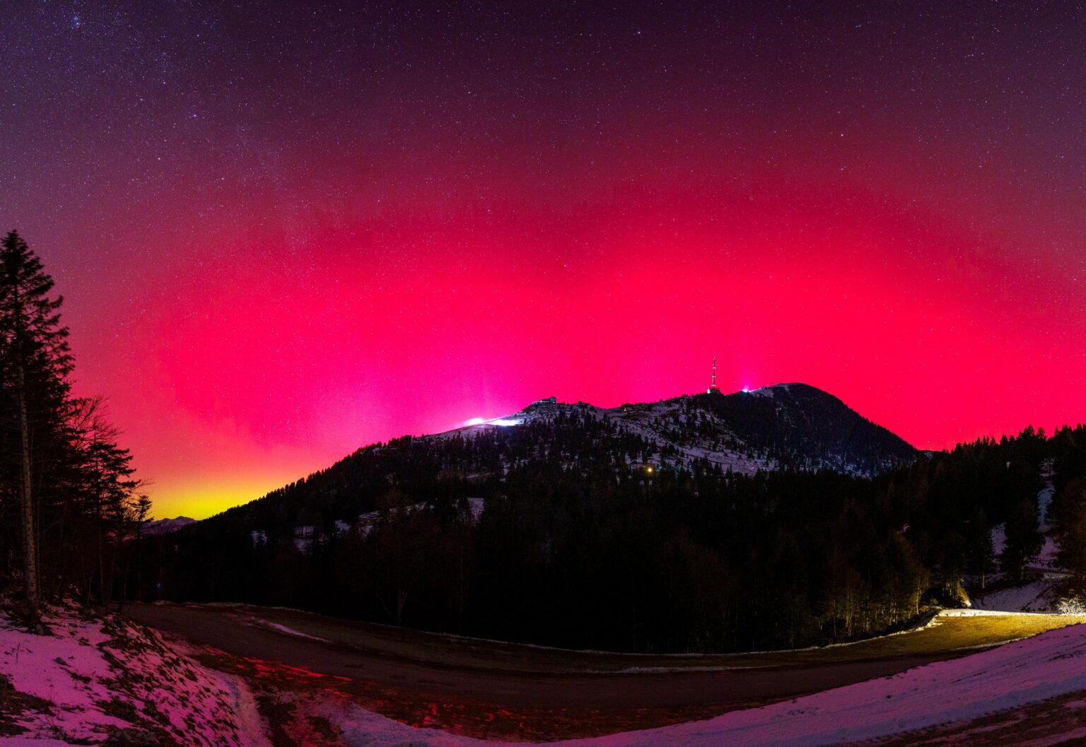 Northern lights over Slovenia
