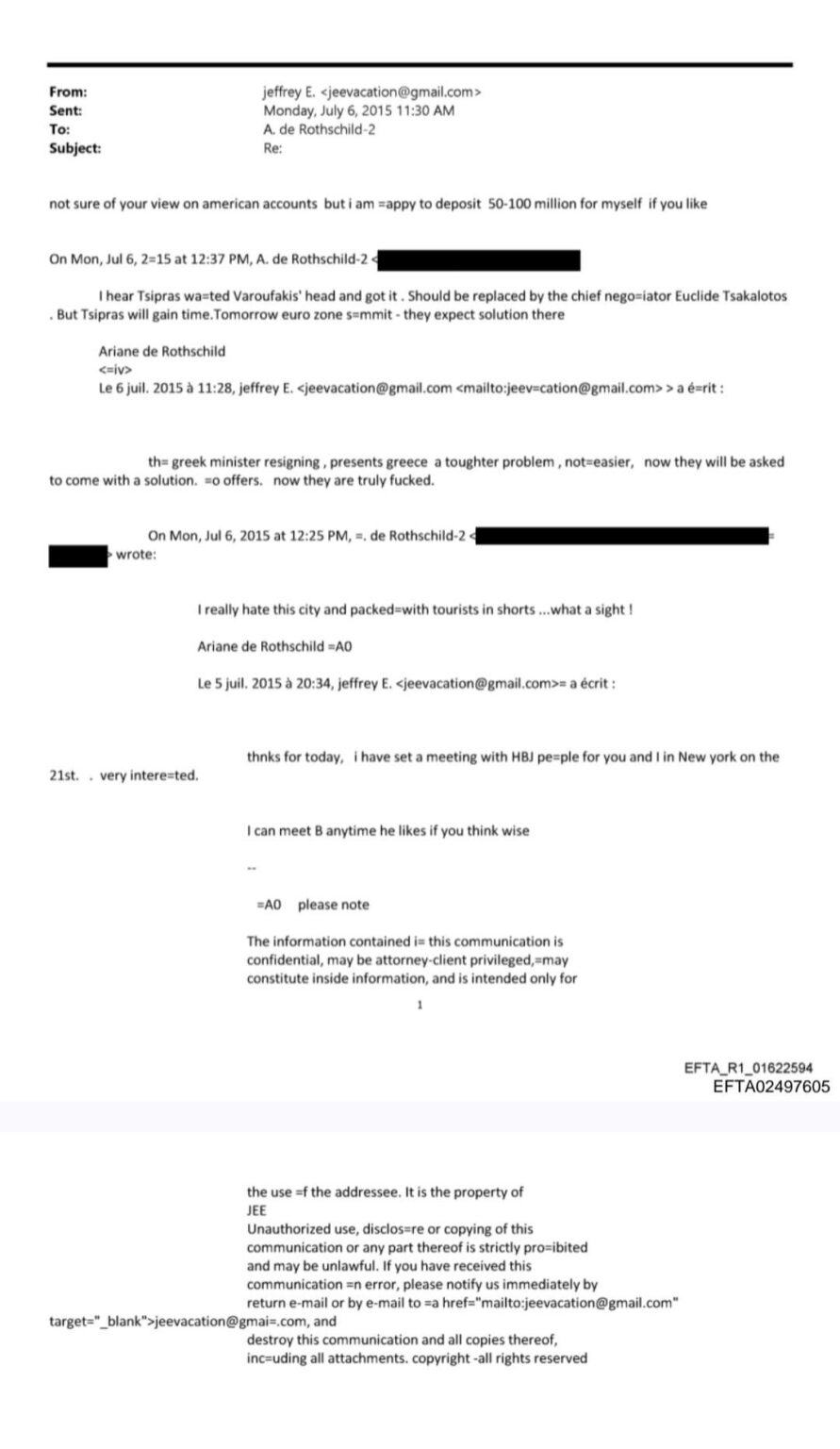Epstein and Rothchild discussing Tsipras and Varoufakis