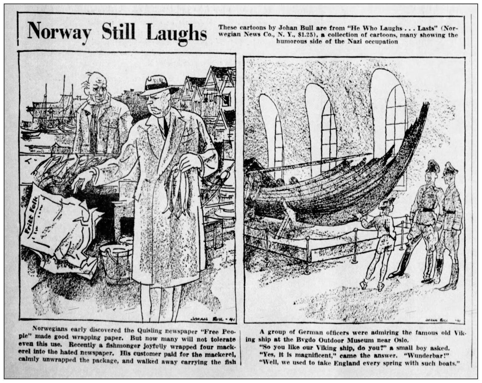 January 2, 1942: Norway Still Laughs - Minneapolis Morning Tribune