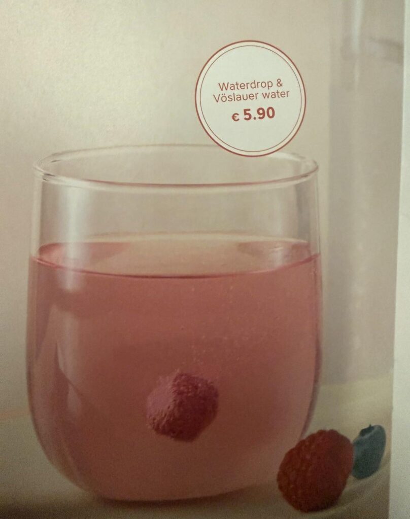 €5.90 for a waterdrop drink on Austrian Airlines. A bargain.