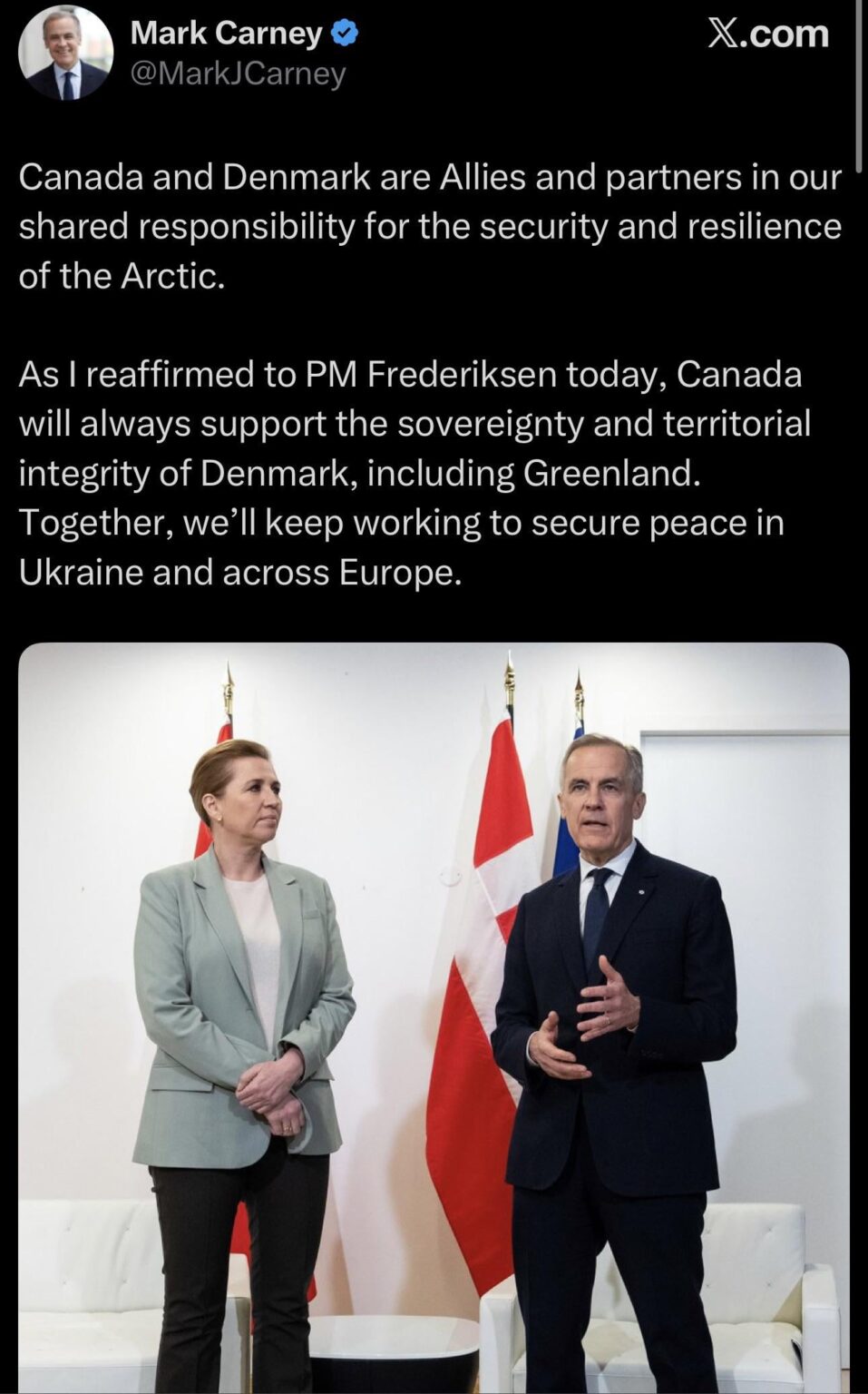 Trump is not going to be happy that two countries he wants to annex, Canada and Denmark, have met today and reaffirmed their partnership 👀