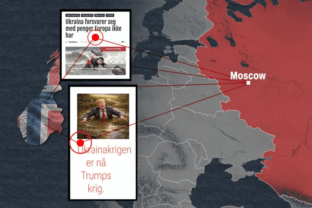 Norwegian "alternative" media sites caught amplifying Kremlin narratives, highlighting Russia's hybrid efforts against Ukraine and the EU in the information space. Steigan.no and Derimot.no, systematically spread Russian propaganda about Ukraine to over 200,000 monthly readers.