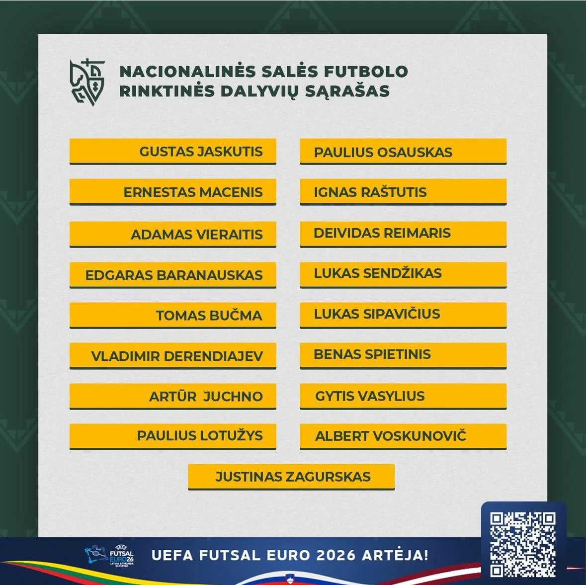 Lithuania futsal squad