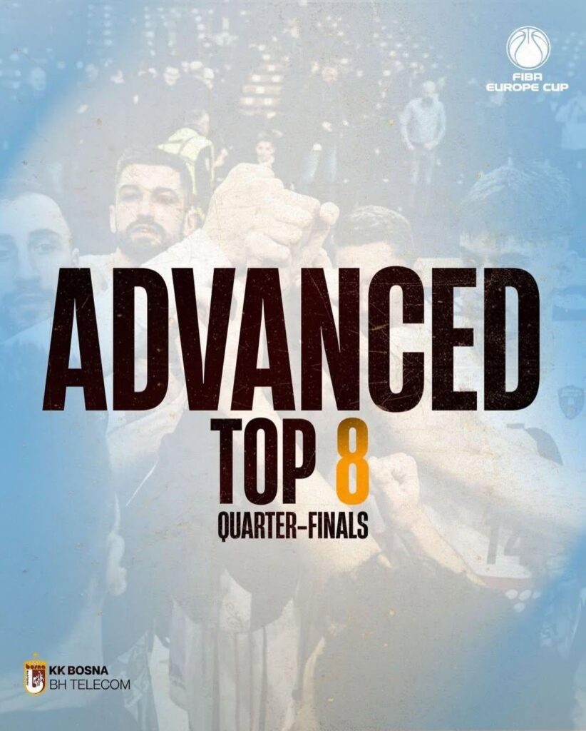 KK Bosna is in the top 8 of the FIBA ​​Europe Cup
