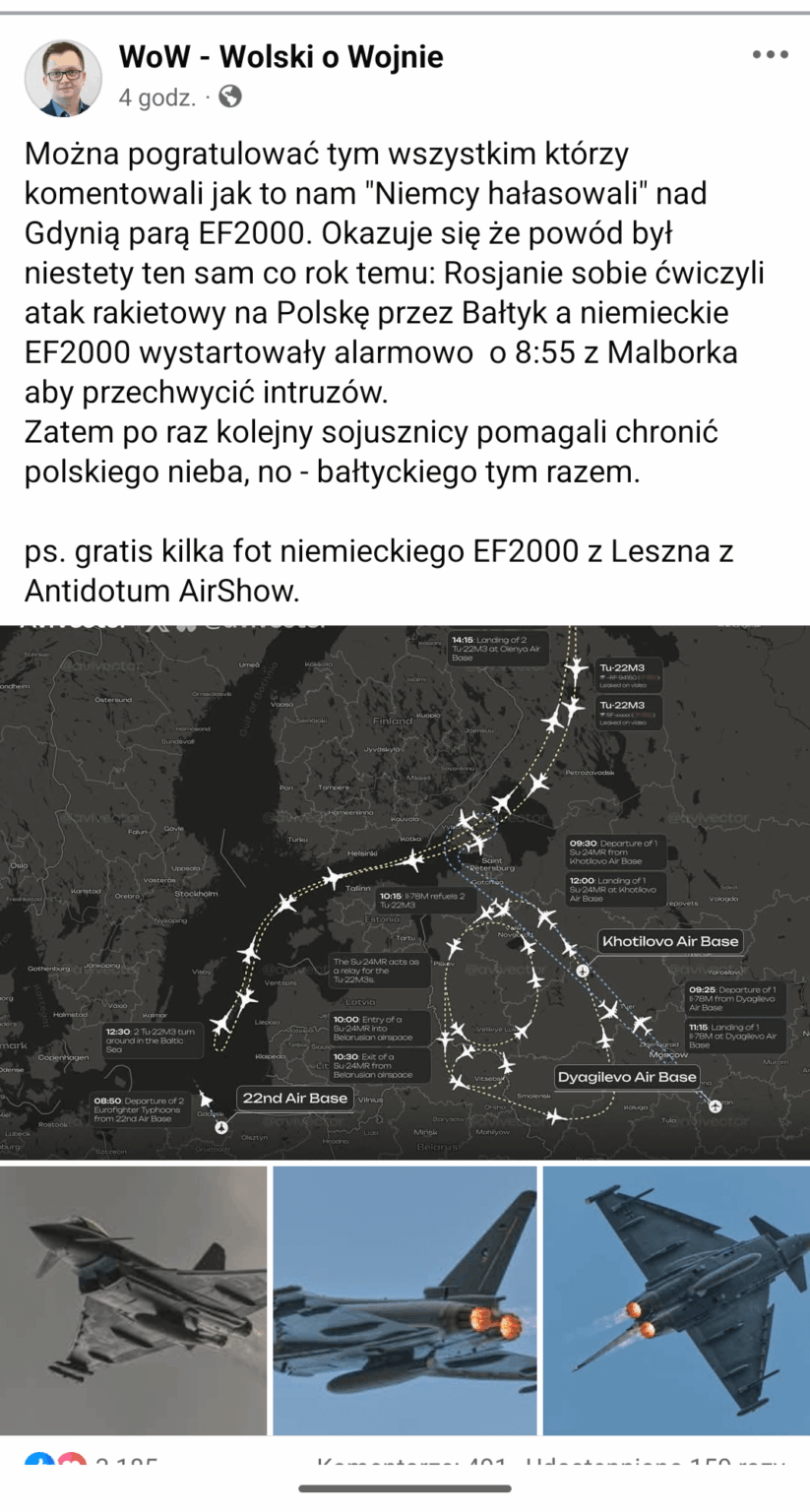 German EF2000 fighters stationed in Malbork took off in emergency mode