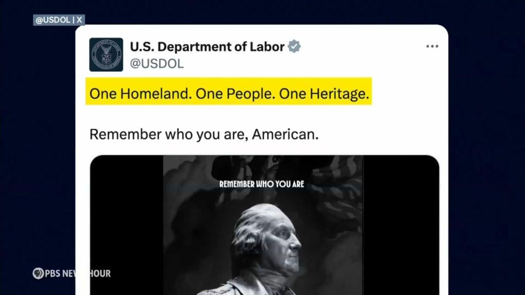 Trump administration's posts echo rhetoric linked to extremist groups