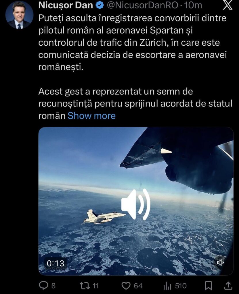 Nicusor Dan publishes the conversation between the pilots. It seems that the Romanian press is obsessed with this fake news