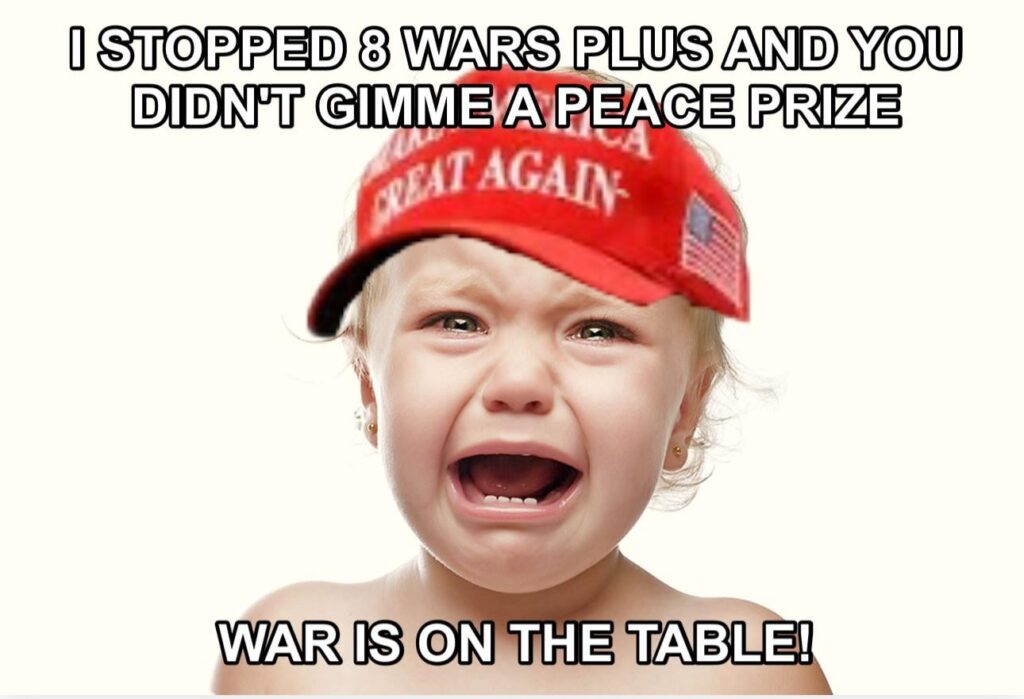 Big alpha peace president links threats to seize Greenland to Nobel prize snub in letter