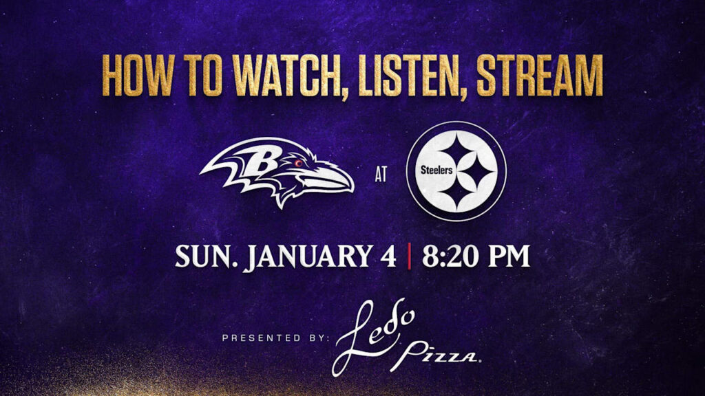 How to Watch, Listen, Live Stream Ravens vs. Steelers ‘Sunday Night Football’ - Ravens Home | Baltimore Ravens – baltimoreravens.com