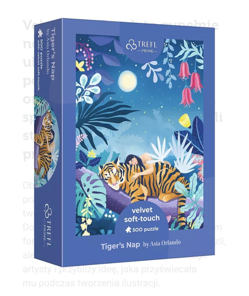I'm looking for puzzles: Trefl, 500 pieces, velvet-soft touch, "Tiger's Nap"